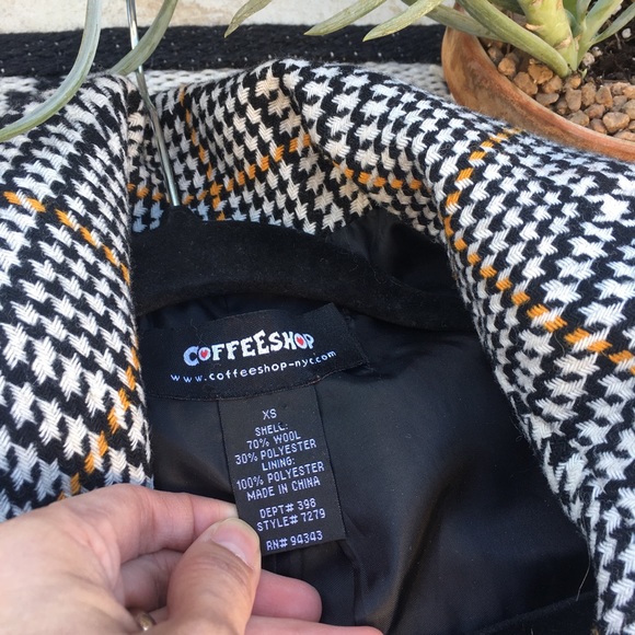 CoffeeShop Women’s Houndstooth Belted Jacket XS - Picture 6 of 6